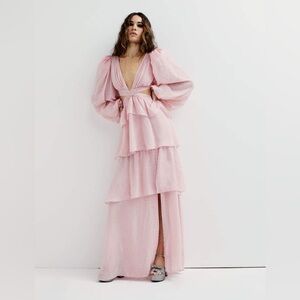 For Love and Lemons XS Chantal Long Sleeve Maxi Dress